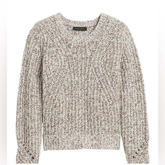 Chunky pointelle wool blend sweater - Picture 1 of 9